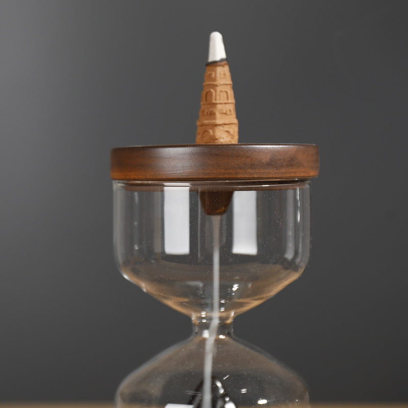 Decorative hourglass incense holder