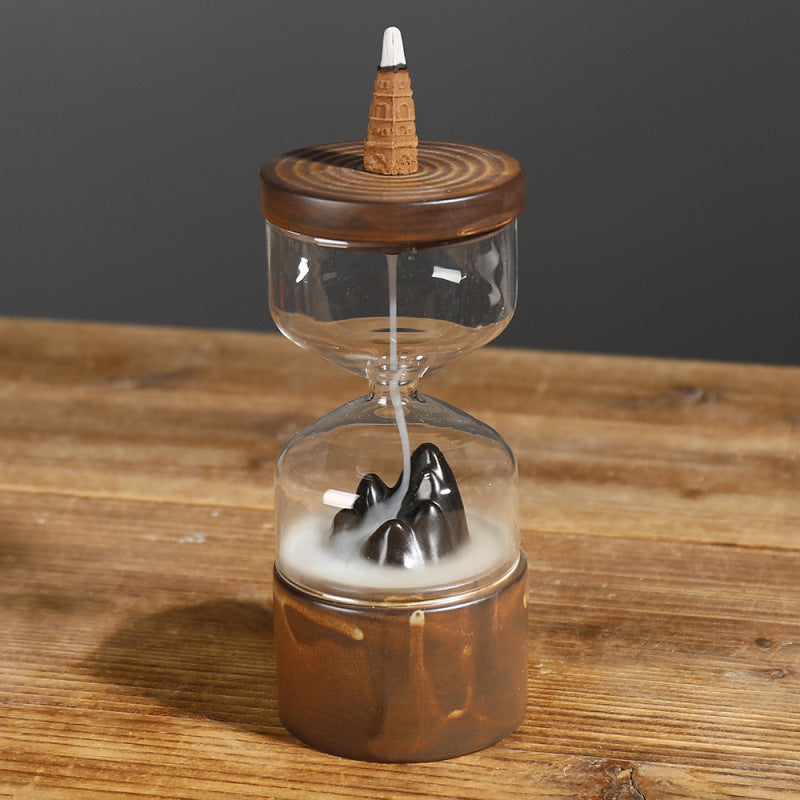 Decorative hourglass incense holder