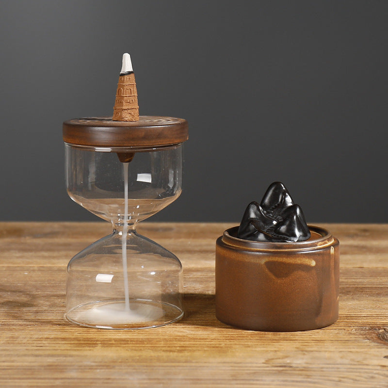 Decorative hourglass incense holder