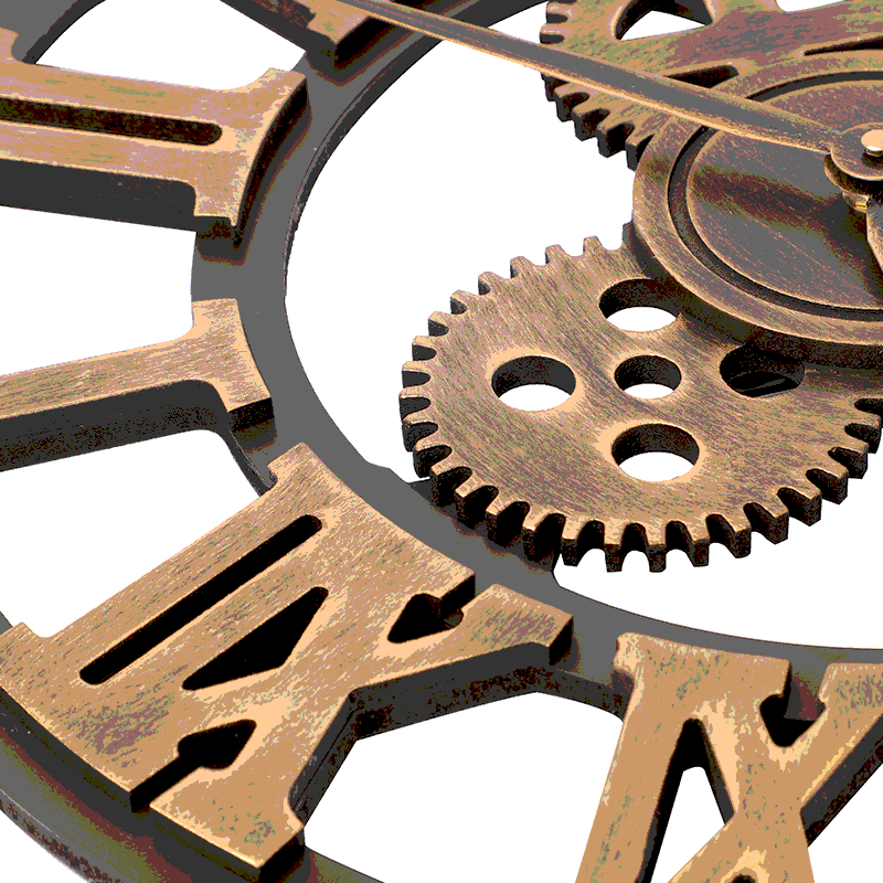 Vintage Industrial Steampunk Gear Wall Clock Bowlift