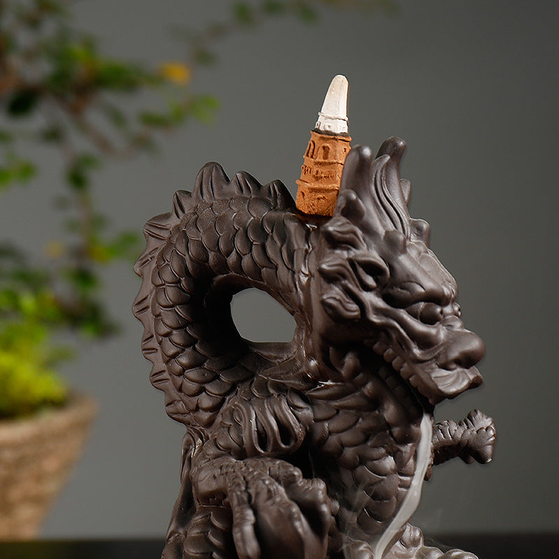 Intricate Dragon Theme Incense Waterfall