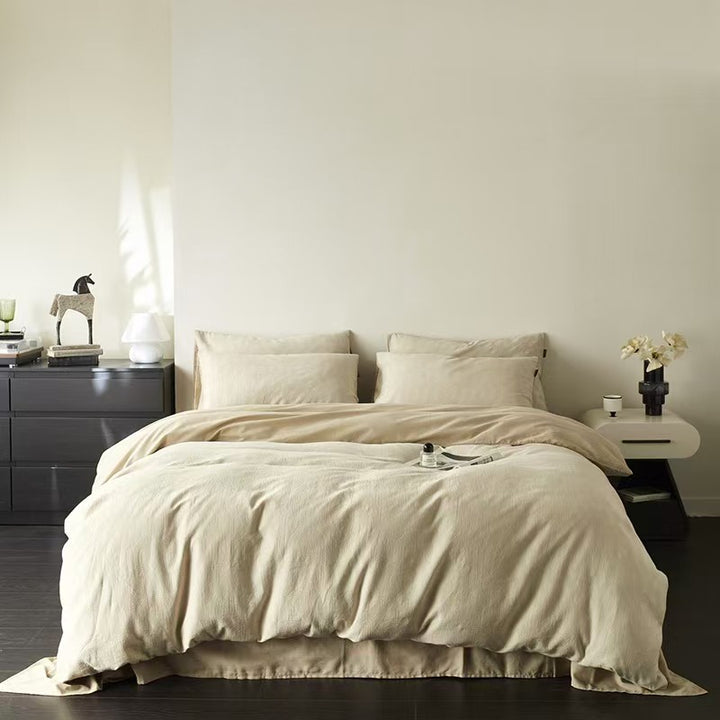 Cotton bedding set, 3-layer, jacquard, washed cotton