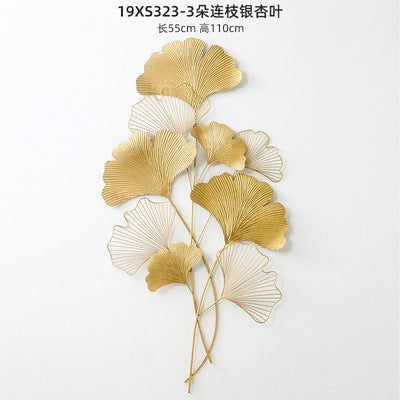 Decorative Metal Ginkgo Wall Sculpture Bowlift