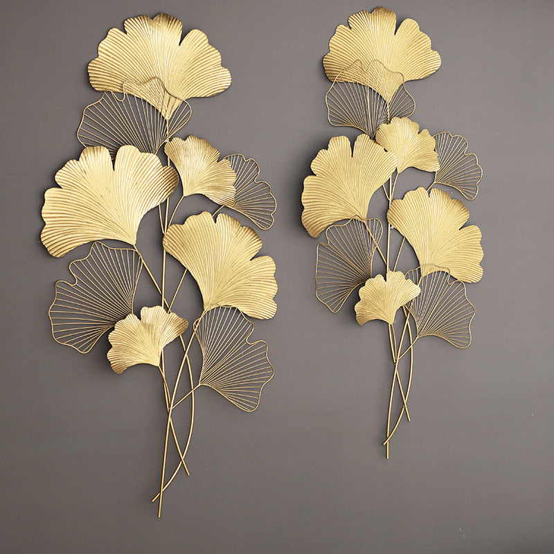Decorative Metal Ginkgo Wall Sculpture Bowlift