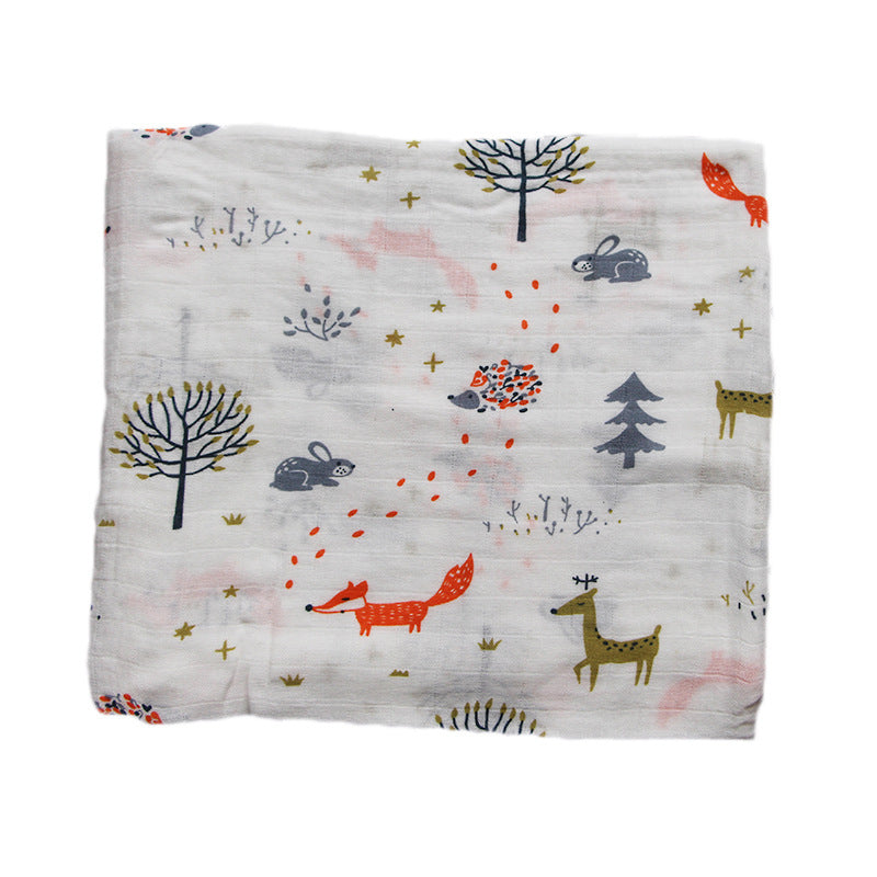 Cotton Muslin Baby Blanket with Heart Pattern Bowlift