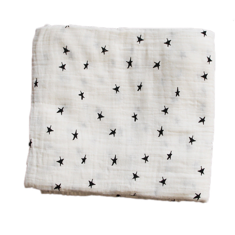 Cotton Muslin Baby Blanket with Heart Pattern Bowlift