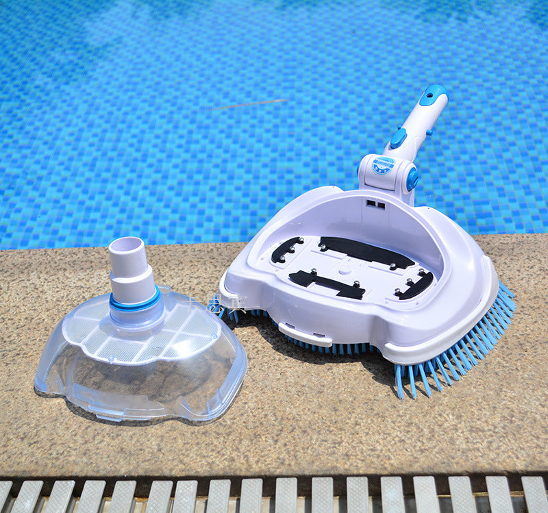 Automatic Pool Cleaner with Rotating Brush Heads and Clear Debris Chamber