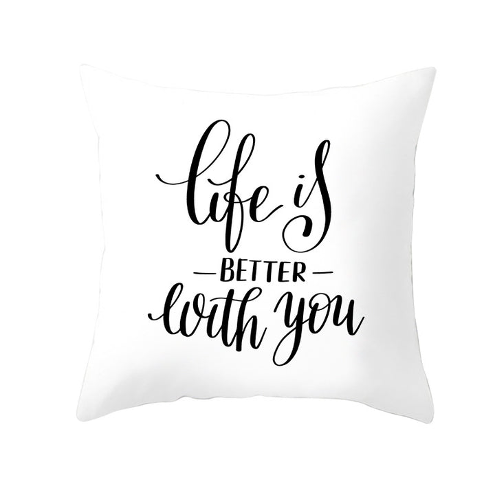 Multilingual Love Typography Decorative Square Pillow Cover with Hidden Zipper