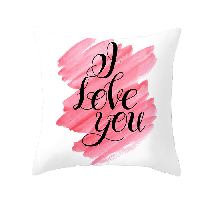 Multilingual Love Typography Decorative Square Pillow Cover with Hidden Zipper