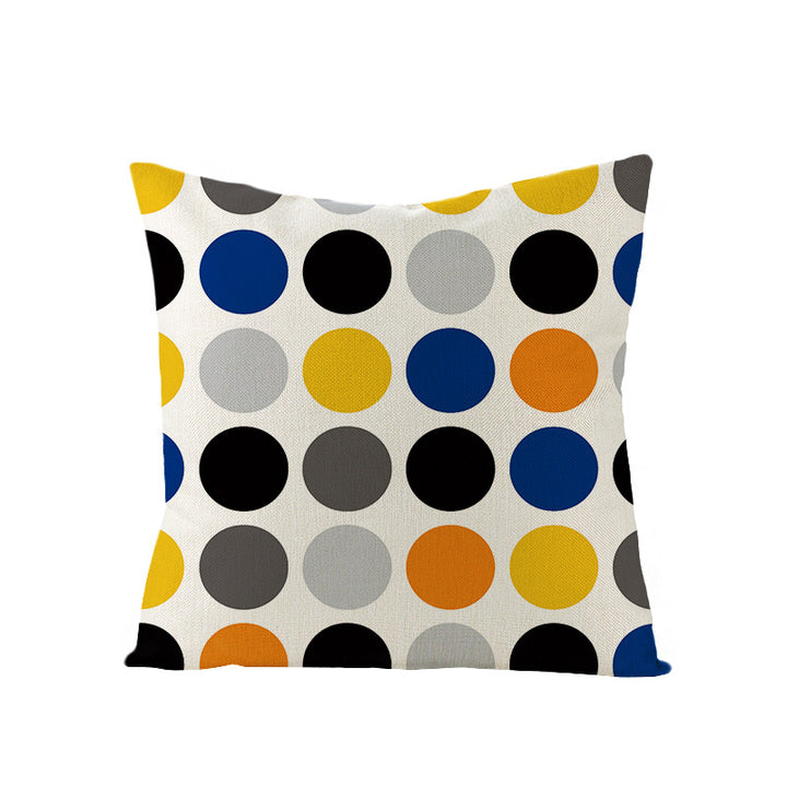 Modern Mid-Century Triangle Pattern Linen Cushion Cover with Concealed Zip