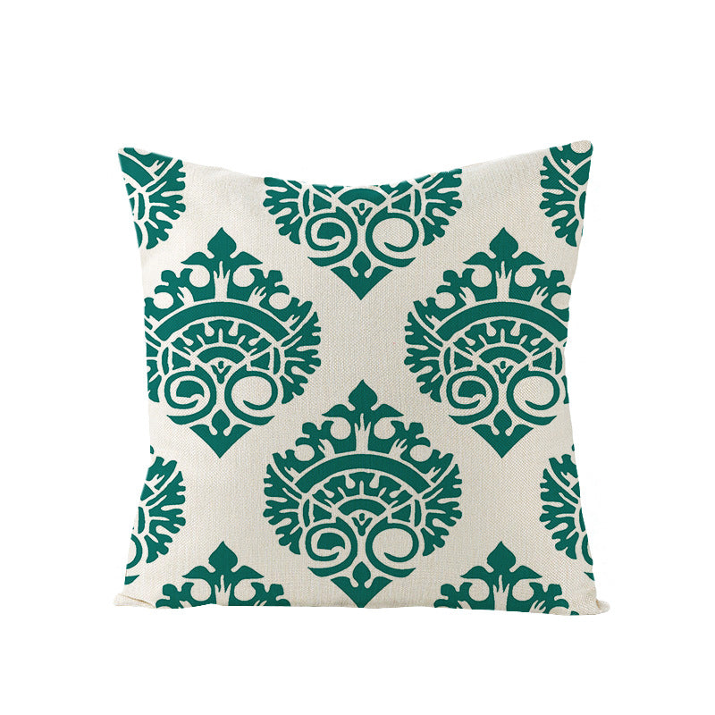 Modern Mid-Century Triangle Pattern Linen Cushion Cover with Concealed Zip