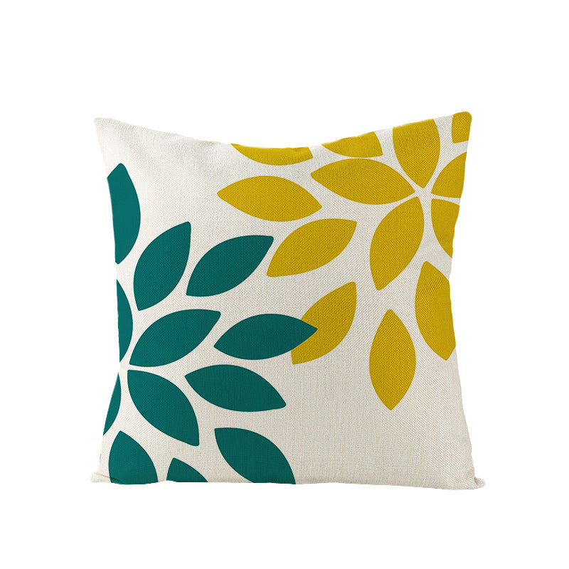 Modern Mid-Century Triangle Pattern Linen Cushion Cover with Concealed Zip