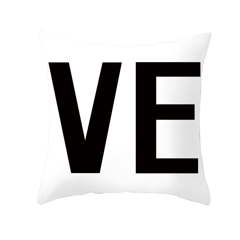 Multilingual Love Typography Decorative Square Pillow Cover with Hidden Zipper