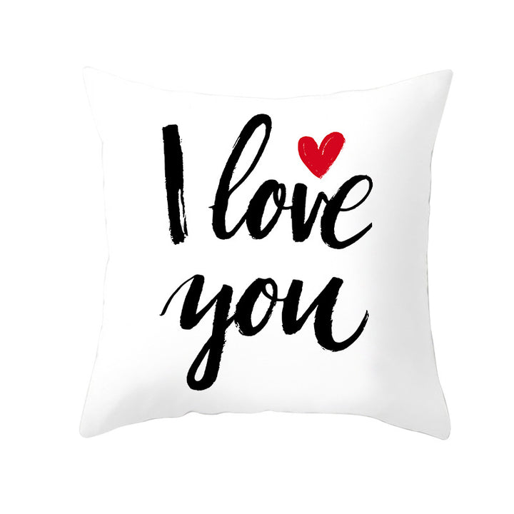 Multilingual Love Typography Decorative Square Pillow Cover with Hidden Zipper