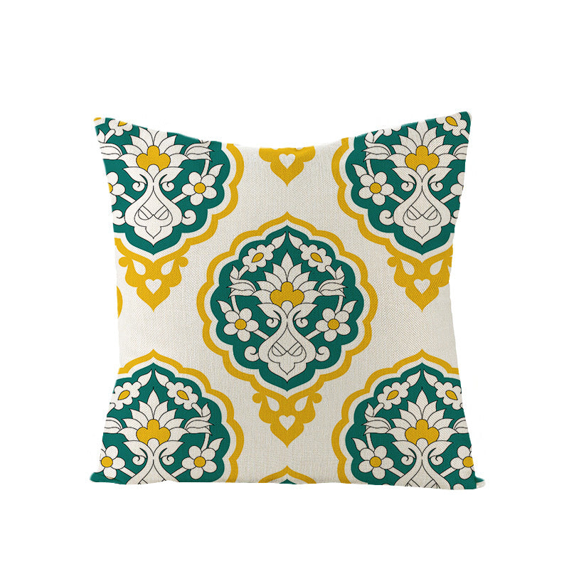 Modern Mid-Century Triangle Pattern Linen Cushion Cover with Concealed Zip