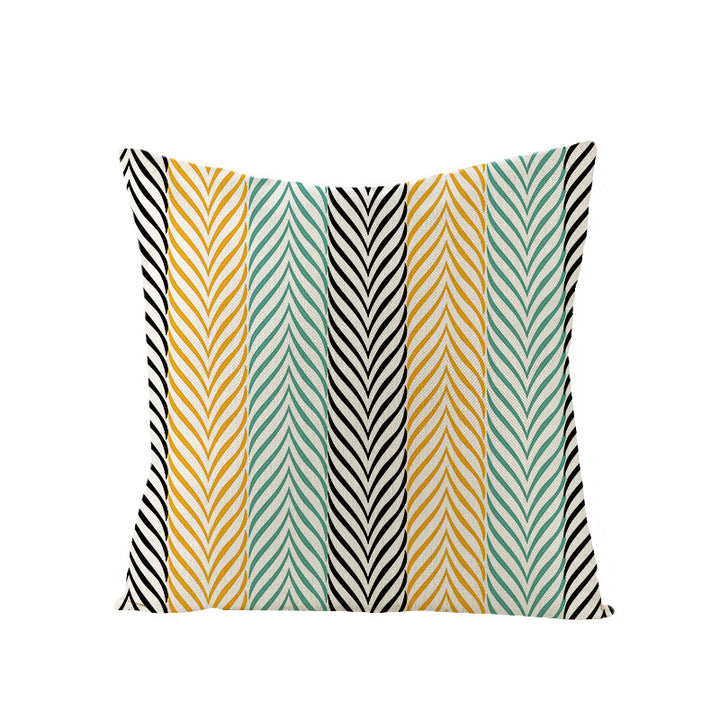 Modern Mid-Century Triangle Pattern Linen Cushion Cover with Concealed Zip