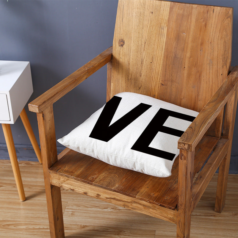 Multilingual Love Typography Decorative Square Pillow Cover with Hidden Zipper