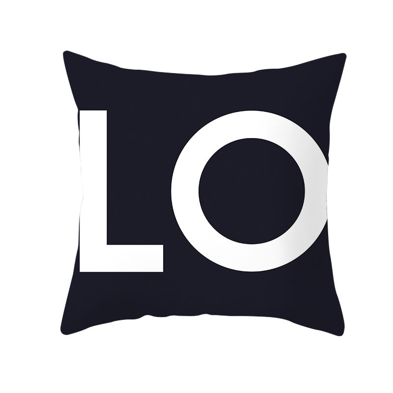 Multilingual Love Typography Decorative Square Pillow Cover with Hidden Zipper