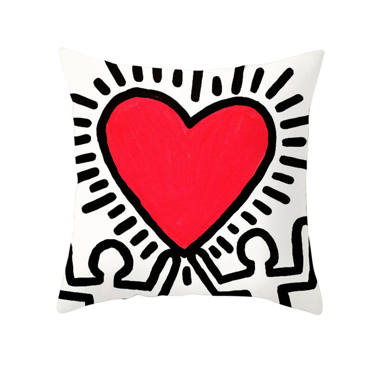 Multilingual Love Typography Decorative Square Pillow Cover with Hidden Zipper