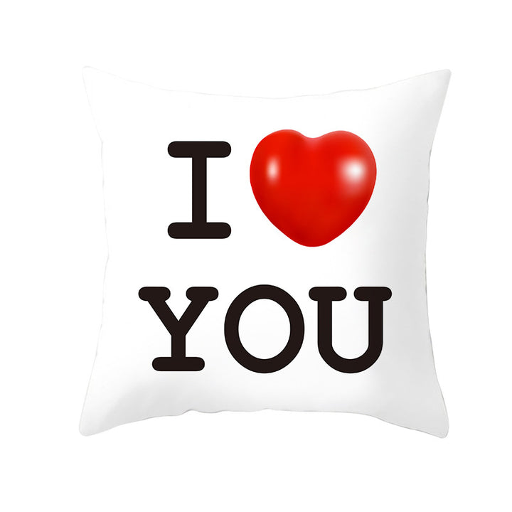 Multilingual Love Typography Decorative Square Pillow Cover with Hidden Zipper