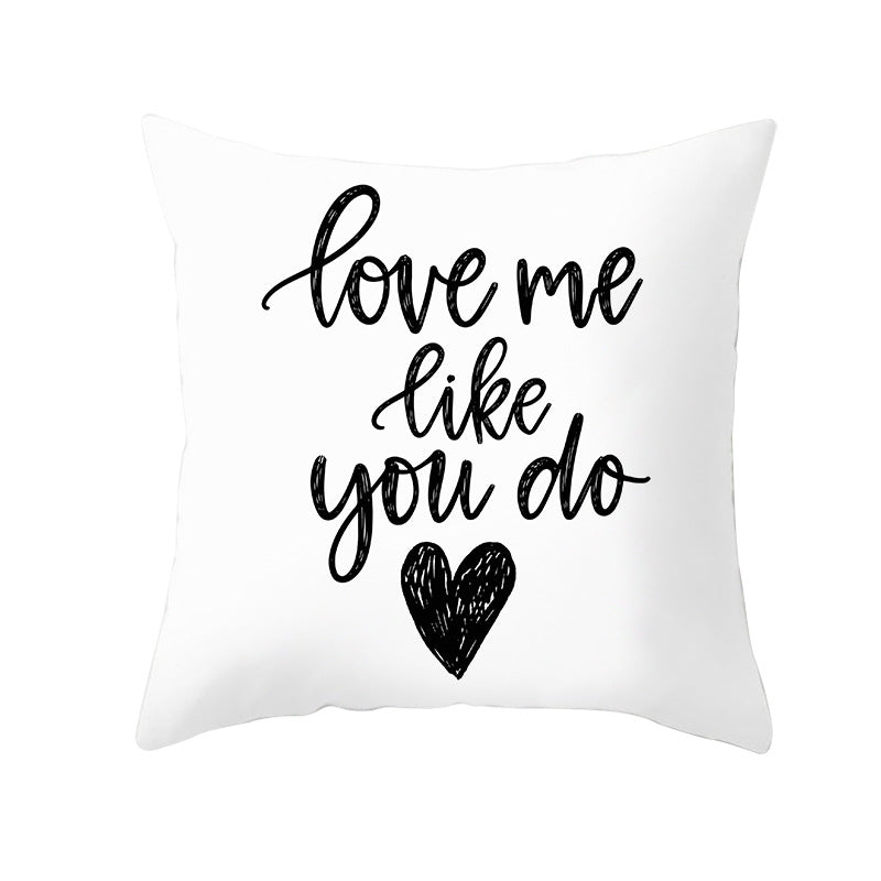Multilingual Love Typography Decorative Square Pillow Cover with Hidden Zipper