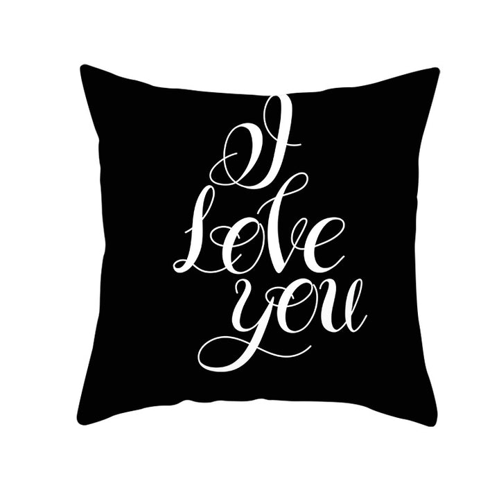 Multilingual Love Typography Decorative Square Pillow Cover with Hidden Zipper