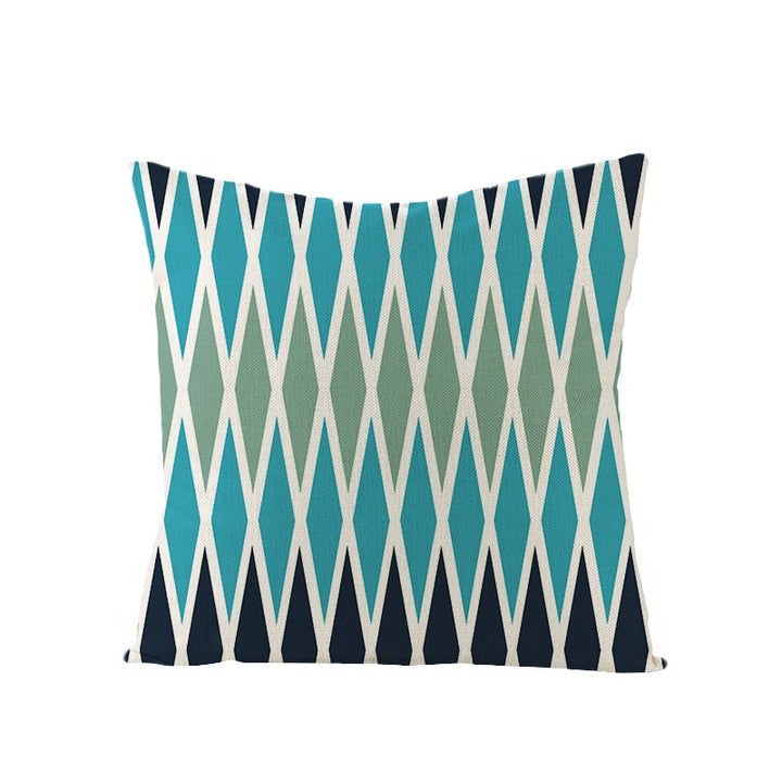 Modern Mid-Century Triangle Pattern Linen Cushion Cover with Concealed Zip