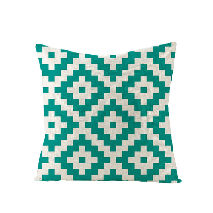 Modern Mid-Century Triangle Pattern Linen Cushion Cover with Concealed Zip