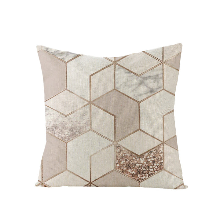 Modern Mid-Century Triangle Pattern Linen Cushion Cover with Concealed Zip