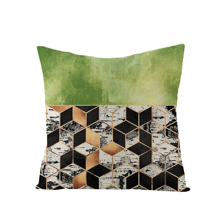 Modern Mid-Century Triangle Pattern Linen Cushion Cover with Concealed Zip