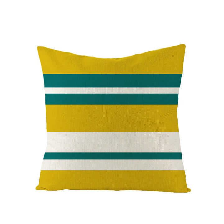 Modern Mid-Century Triangle Pattern Linen Cushion Cover with Concealed Zip