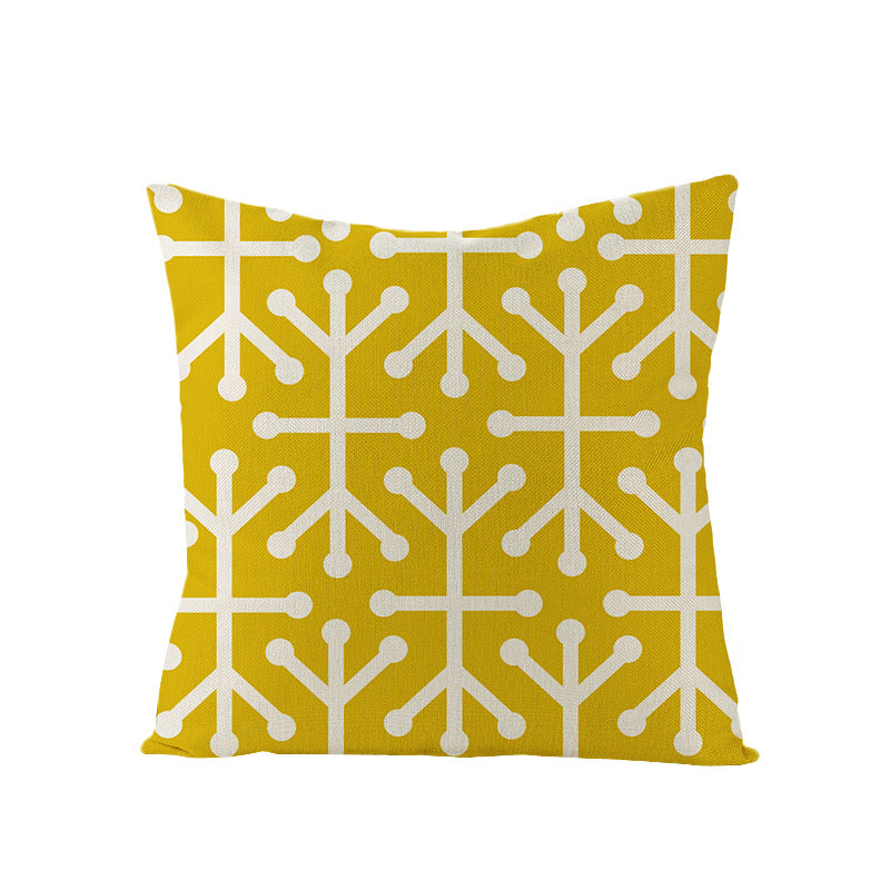 Modern Mid-Century Triangle Pattern Linen Cushion Cover with Concealed Zip