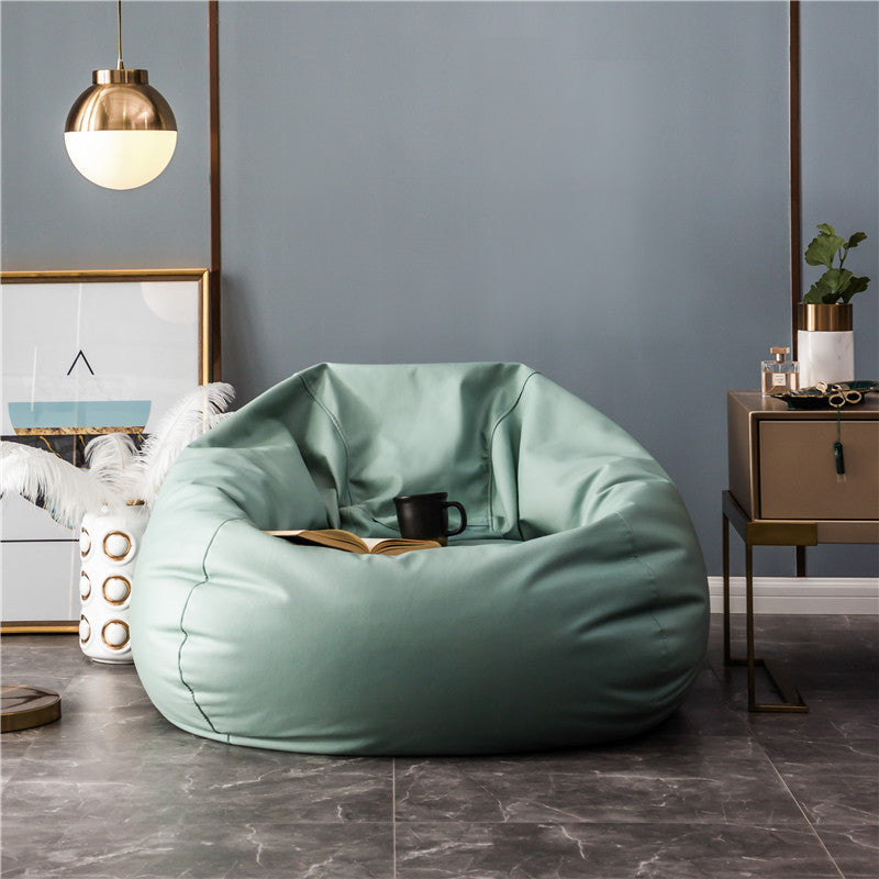 Large format bean bag lounge chair made of water-repellent canvas with a shape-stable foam filling core
