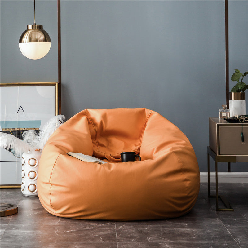 Large format bean bag lounge chair made of water-repellent canvas with a shape-stable foam filling core