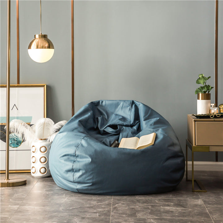 Large format bean bag lounge chair made of water-repellent canvas with a shape-stable foam filling core