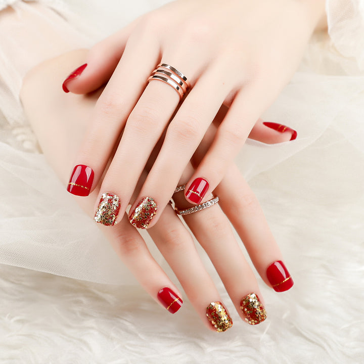 Glittery Press-On Nail Set