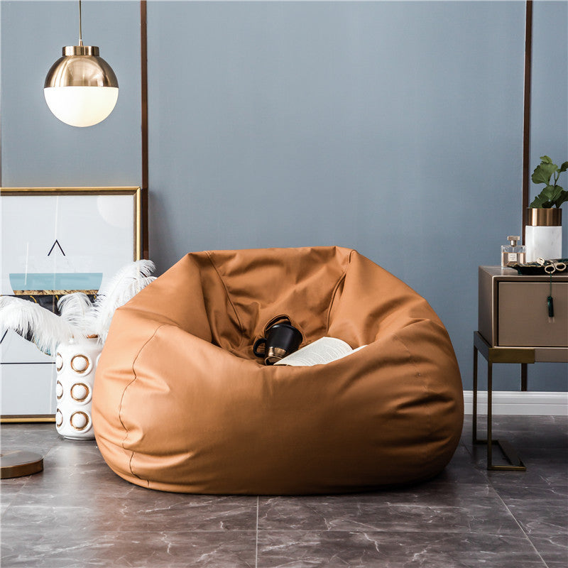 Large format bean bag lounge chair made of water-repellent canvas with a shape-stable foam filling core