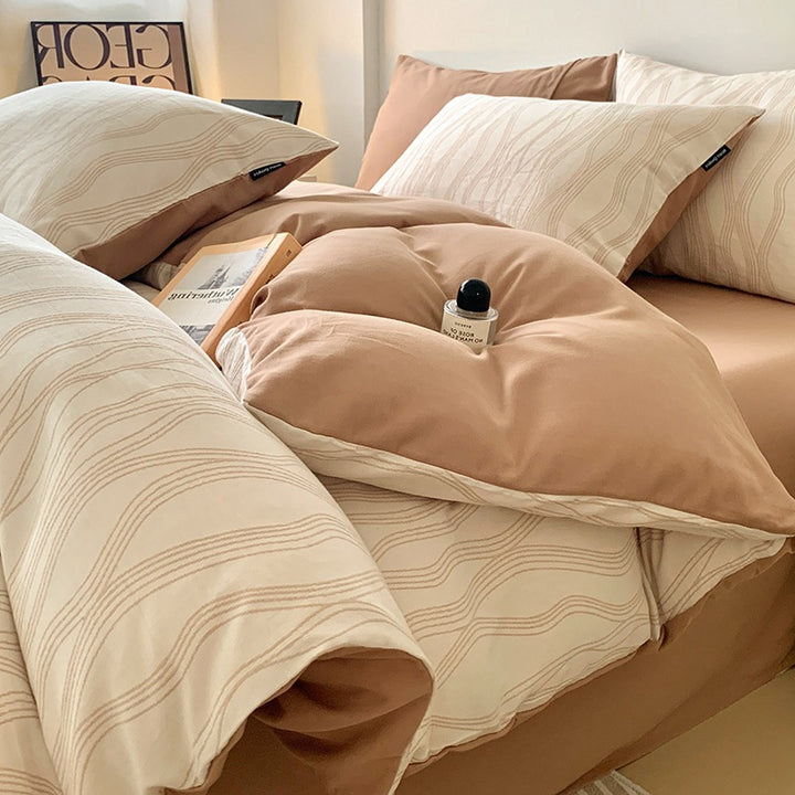 4-piece bedding set made of brushed cotton