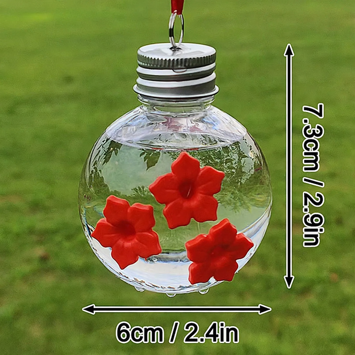 Hanging birdbath with floral design
