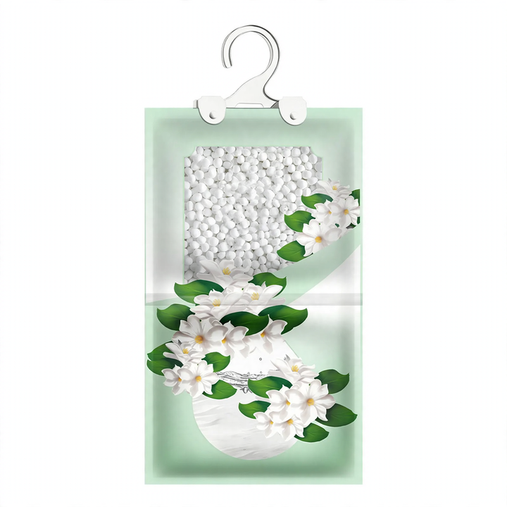 Hanging fragrance dehumidifier for wardrobes