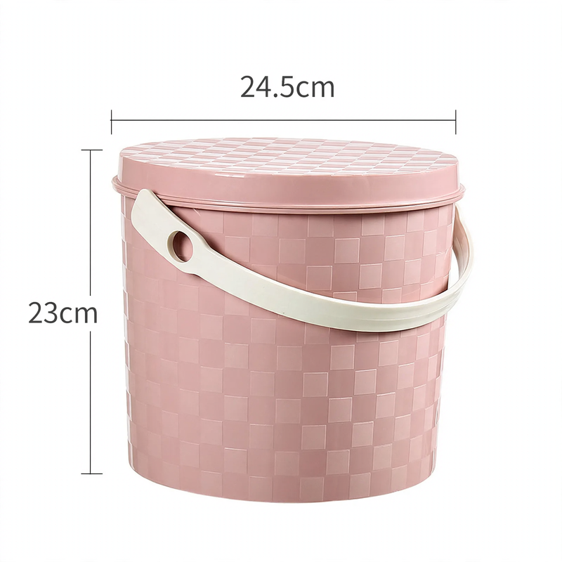 Plastic bucket with handle, various sizes