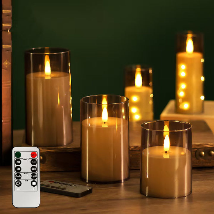 LED stub candles with flicker effect