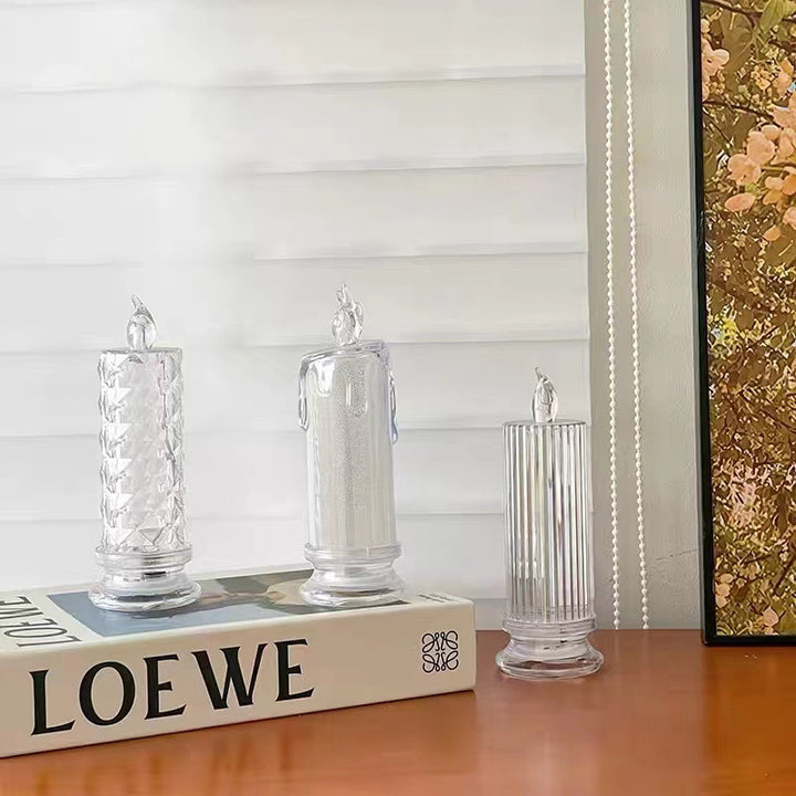 LED-Real Wax Look Candle with Rose Light Effect