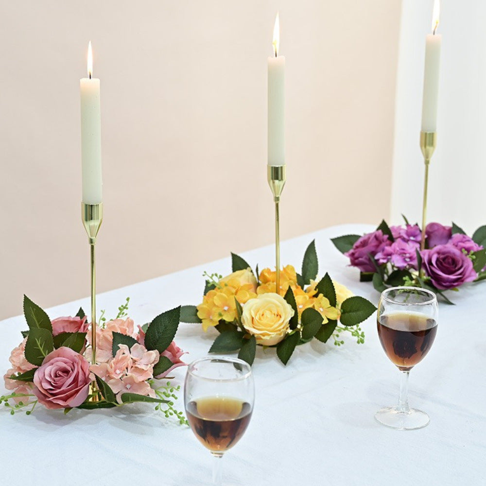 Artificial Rose Candle Wreath, 20 cm