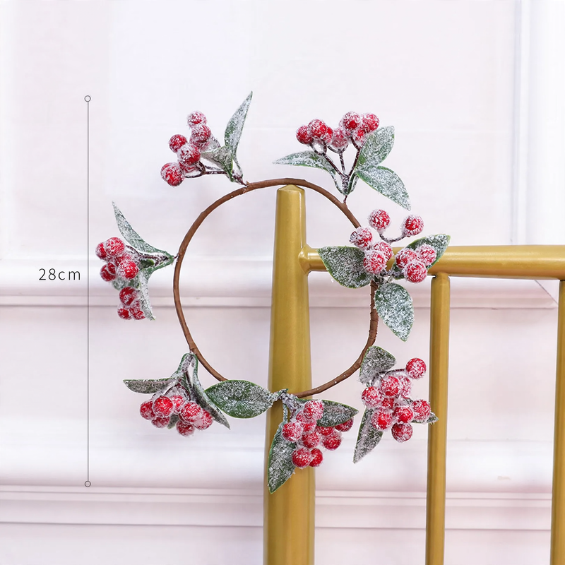 Christmas wreath with red berries