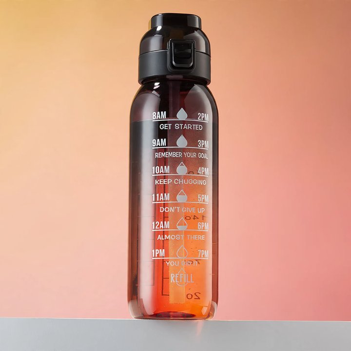 Tritan water bottle with aroma ring, 1000 ml, with straw
