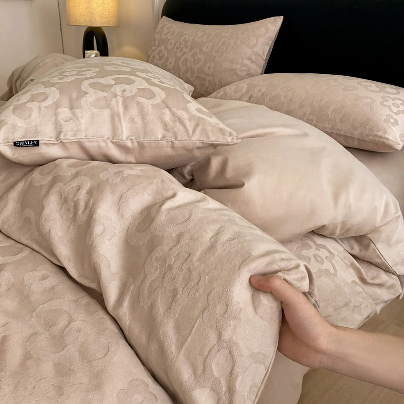 Cotton bedding set with jacquard weave, various sizes