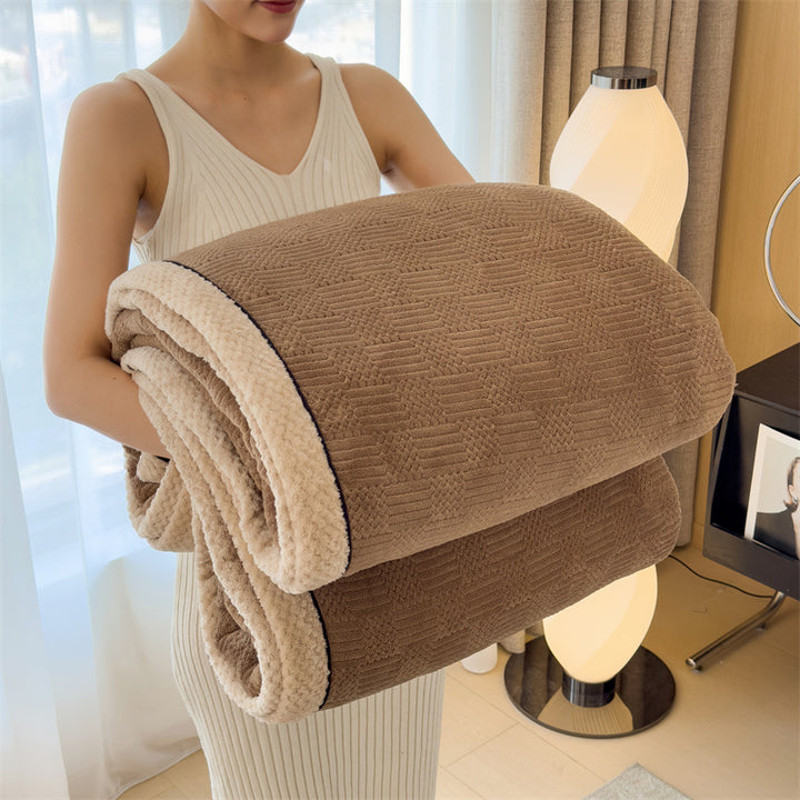 Milk fiber wool blanket, coral fleece, versatile use