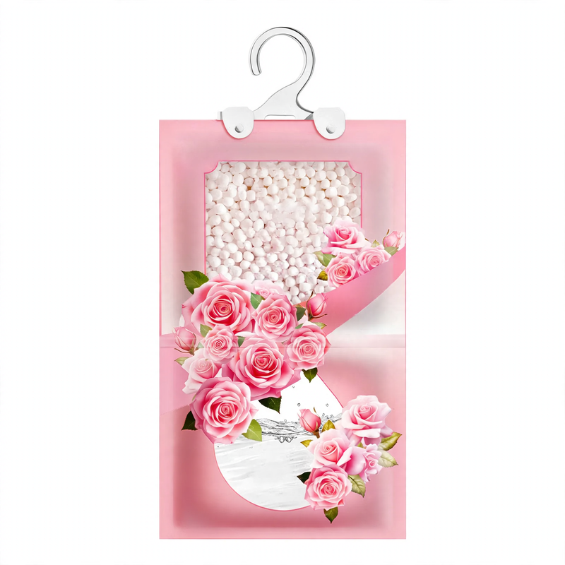 Hanging fragrance dehumidifier for wardrobes