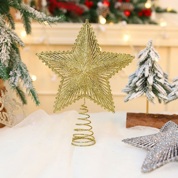 Christmas tree top star, plastic with glitter